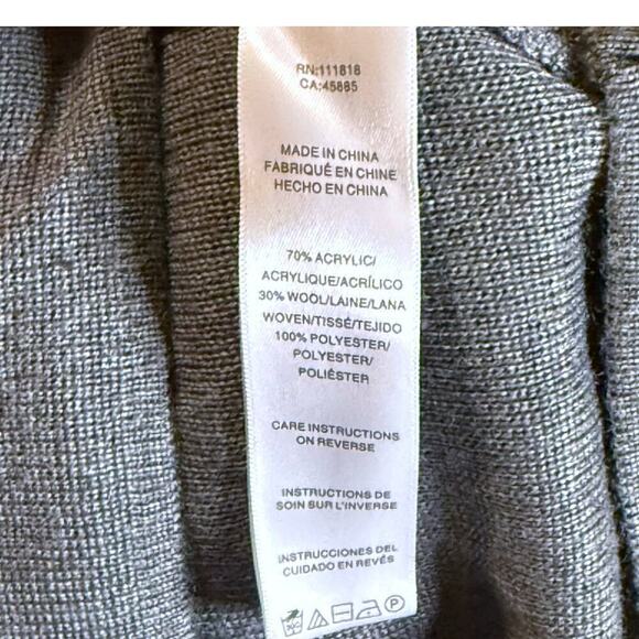 NWT Michael Michael Kors Sweater Men Charcoal Gray Quarter Zip Wool Blend Sz XXL - Picture 6 of 7